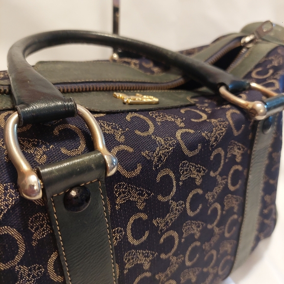 Vtg Celine C Macadam Canvas Boston Bag Green handbag - Picture 2 of 15